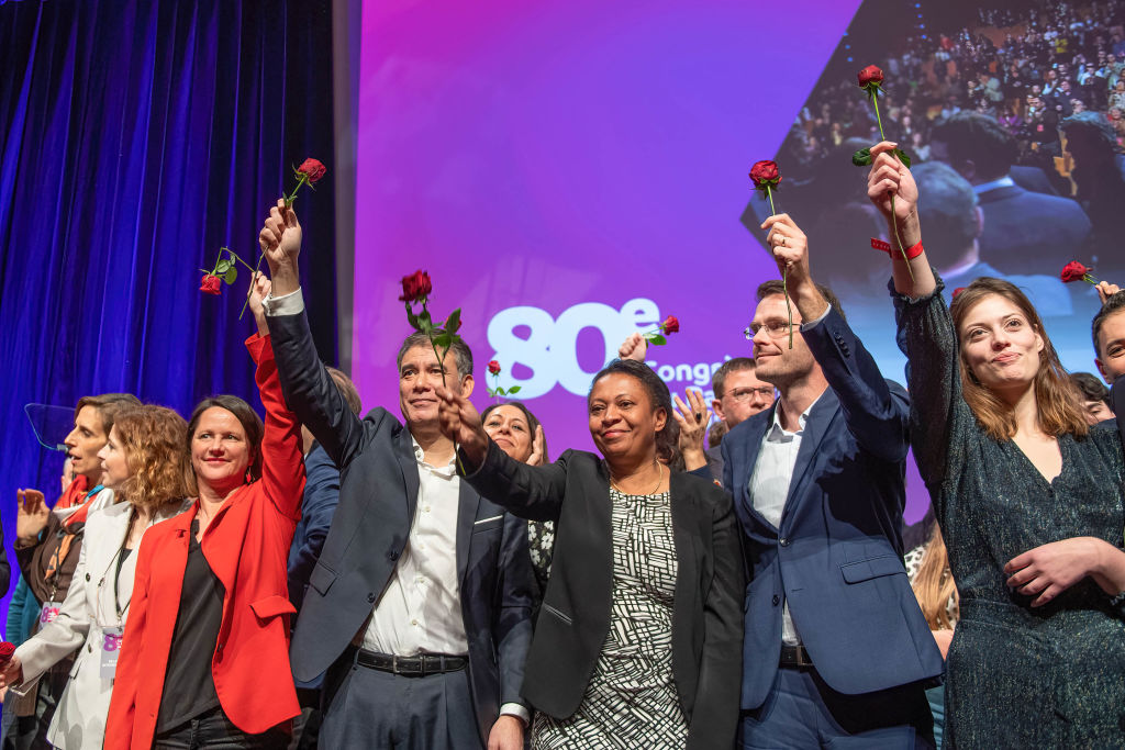 (from L to R): Johanna Rolland (red jacket), Olivier Faure,