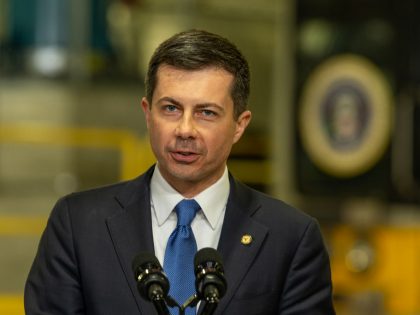 U.S. Secretary of Transportation Pete Buttigieg speaks