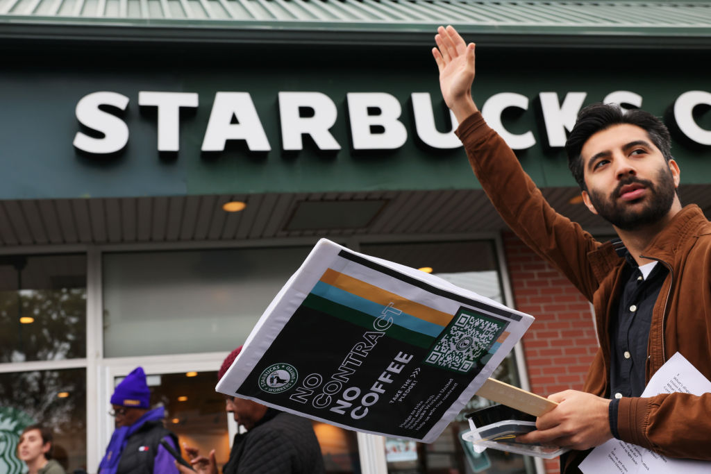 Starbucks Workers United Union Holds Rally At Staten Island Starbucks Location