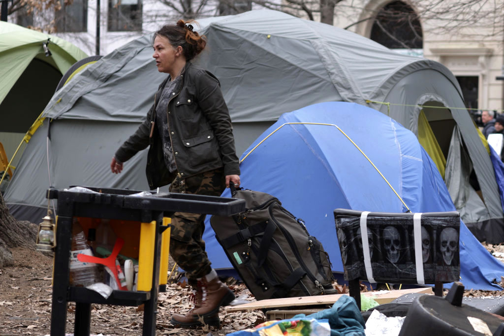 National Park Service Removes Homeless Encampment At McPherson Square In Washington, DC