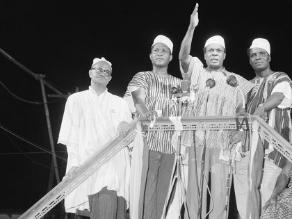 Kwame Nkrumah Waving to Crowd