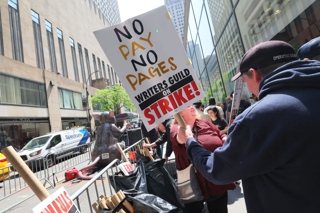Writers Guild Of American Holds Rally Outside NBCUniversal In New York