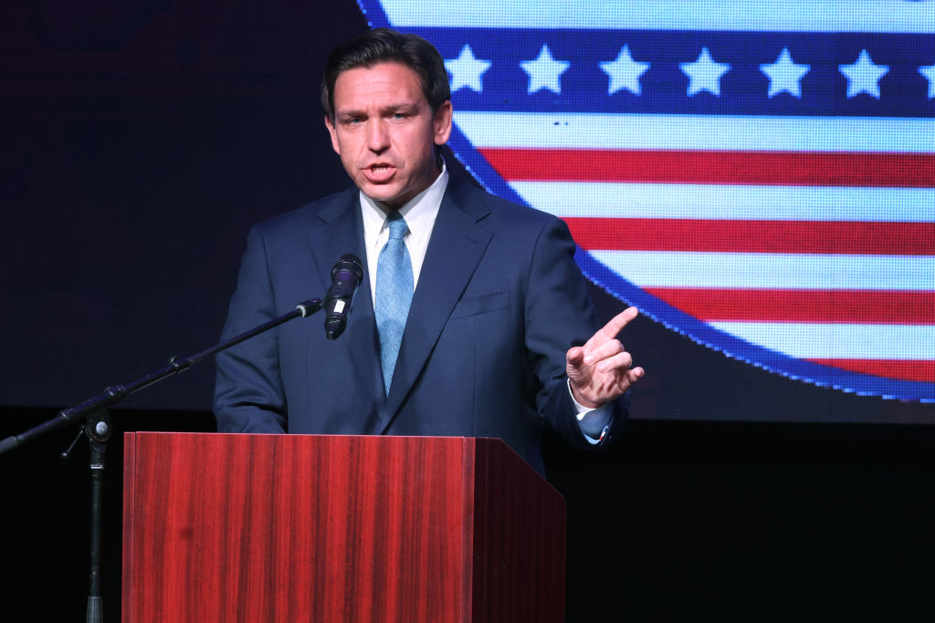 Florida Governor Desantis's Address To Republican Party Of Wisconsin Draws Pro-Trump Protesters