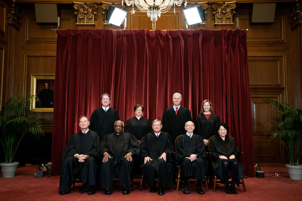 Supreme Court Justices Pose For Formal Group Photo