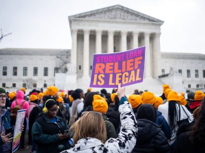 People Gather Outside The Supreme Court To Support President Biden's Student Debt Relief Plan