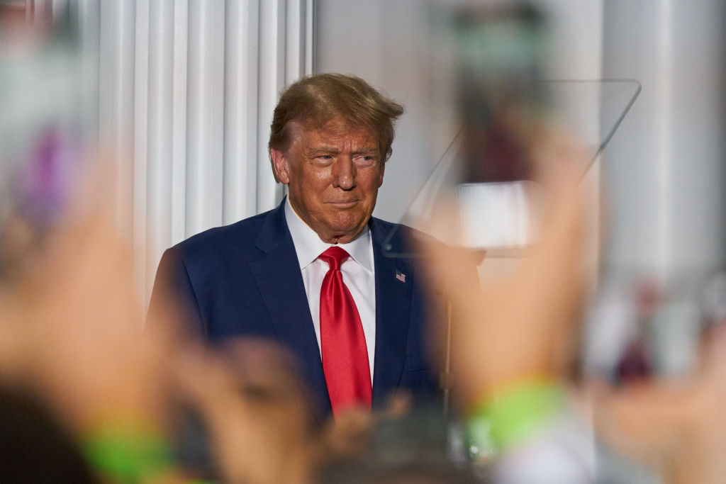 Former President Donald Trump Speaks At Trump National Golf Club Bedminster