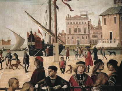Italy, Venice, Scenes from life of Saint Ursula (from Golden Legend by Jacobus de Voragine) Arrival of English Ambassadors, detail harbour