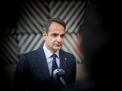 Kyriakos Mitsotakis Prime Minister Of Greece At The European Council