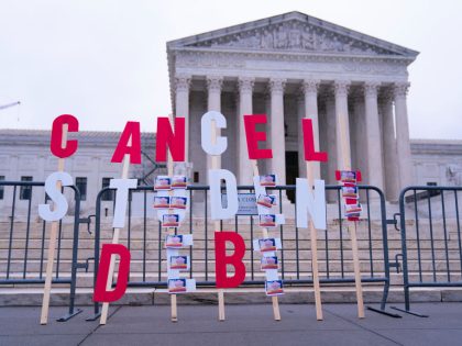 Protest for Student Debt Cancellation Outside of the Supreme Court