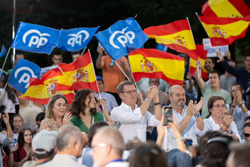 Conservative Leader Alberto Nunez Feijoo Election Rally in Madrid