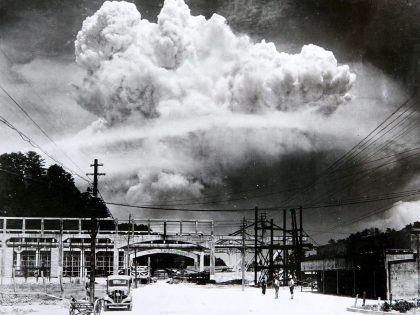 Devastation after the nuclear bombing of Nagasaki.
