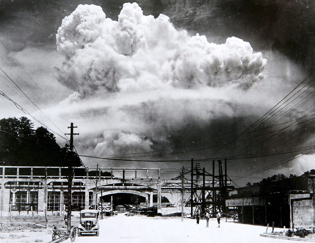 Devastation after the nuclear bombing of Nagasaki.