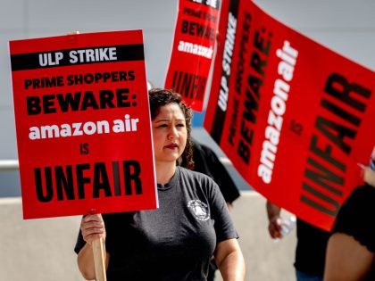Amazon Workers at California Air Hub Protest