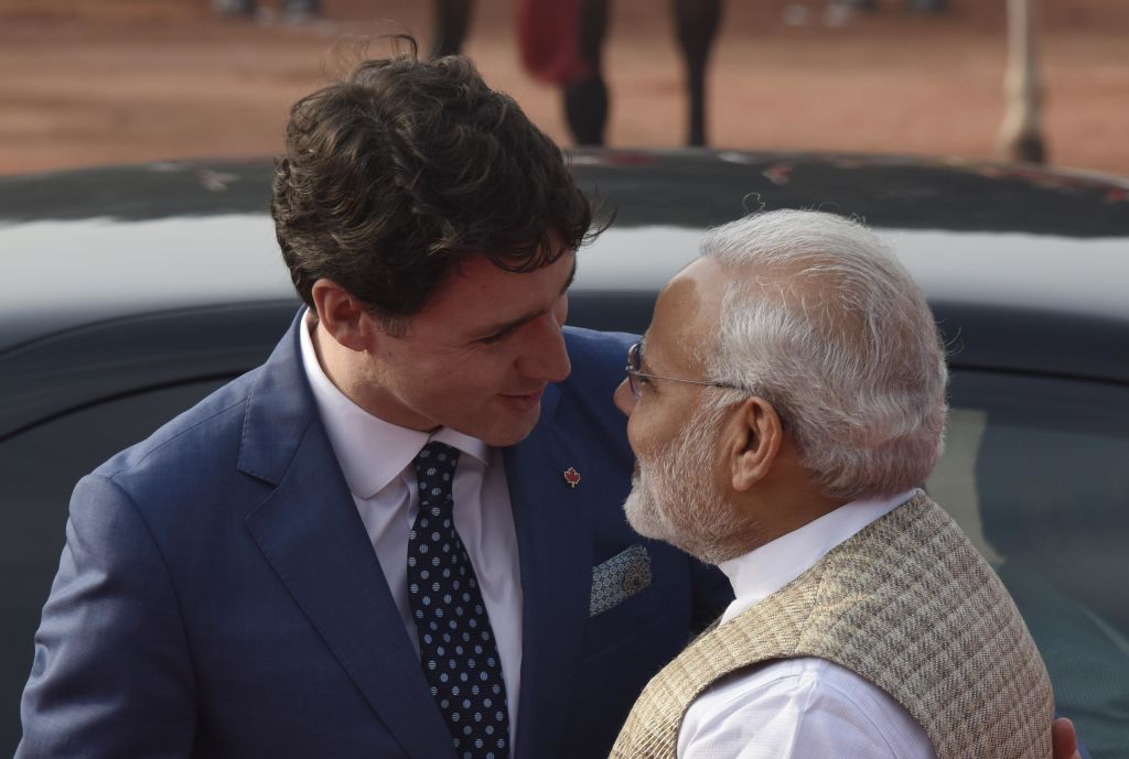 Prime Minister Narendra Modi Welcomes Canadian Prime Minister Justin Trudeau And His Family During Ceremonial Reception