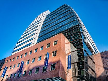 Newman Vertical Campus, Baruch College, Exterior Low Angle View, New York City, New York