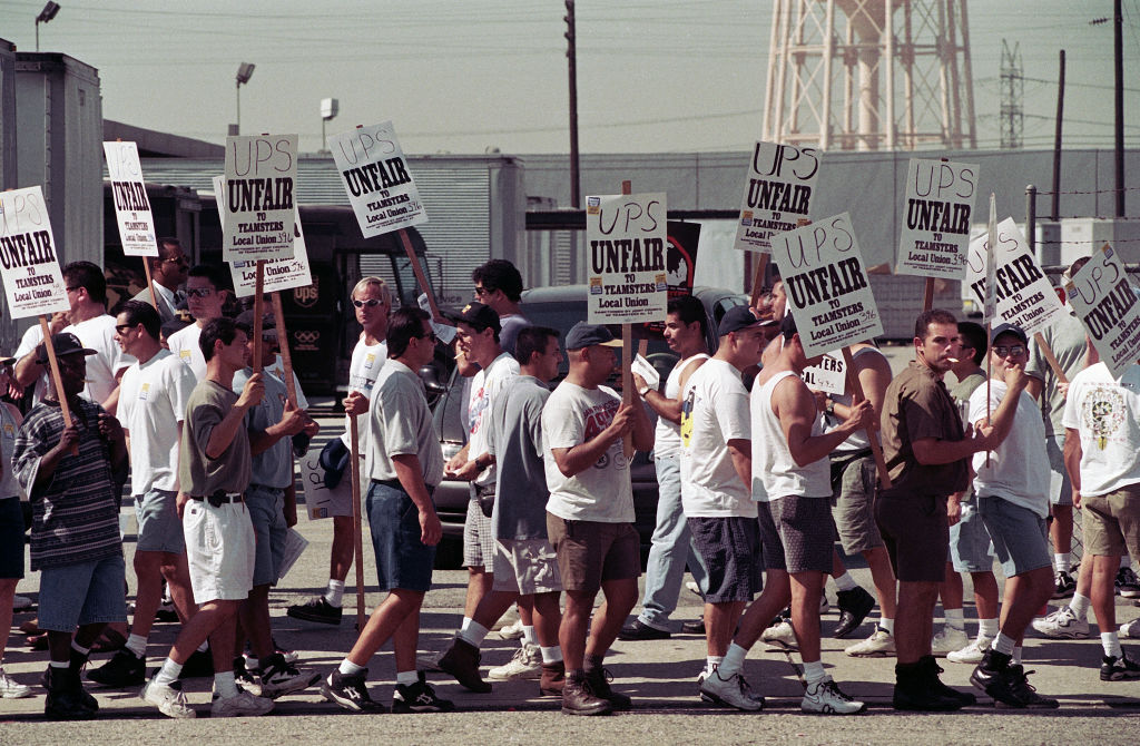 United Parcel Service Workers On Picket Line