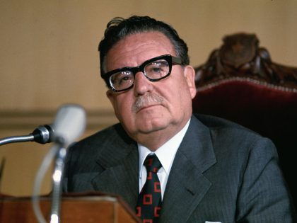 Chilean President Salvador Allende in Press Conference