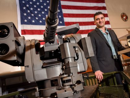 Shahar Abuhazira, CEO of Roboteam, a firm that builds specialized combat robots, in Gaithersburg, MD.