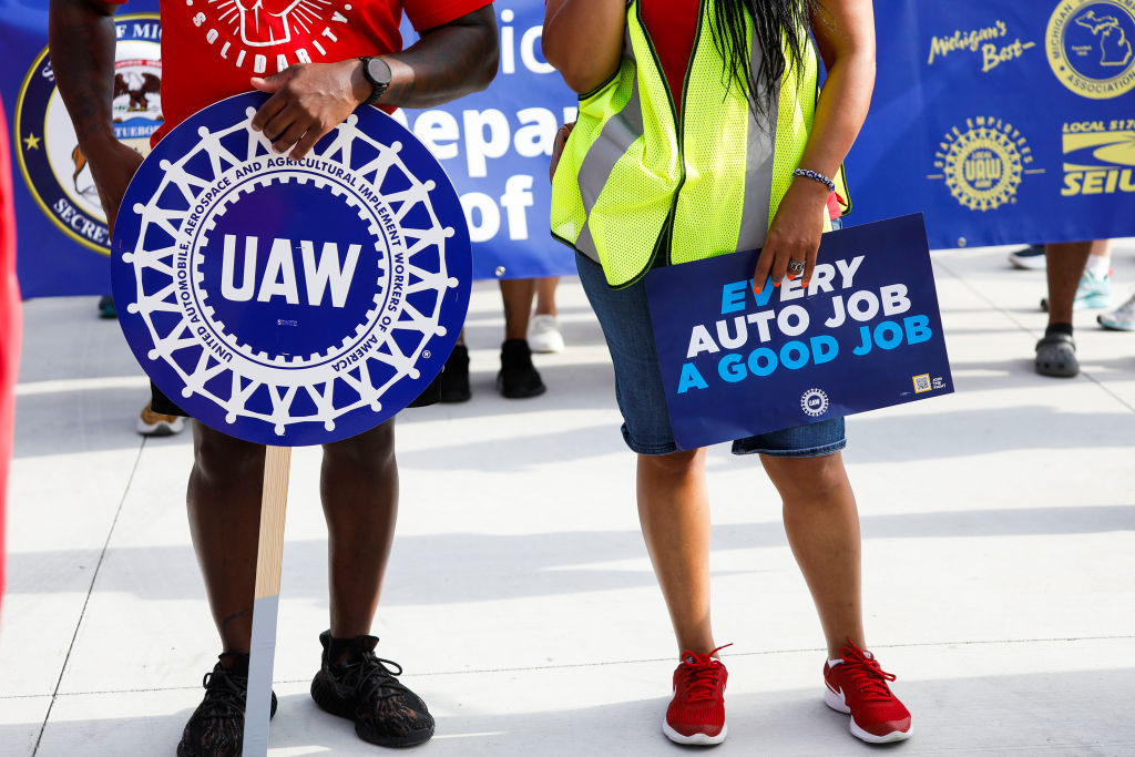 United Auto Workers Members March In Detroit Labor Day Parade