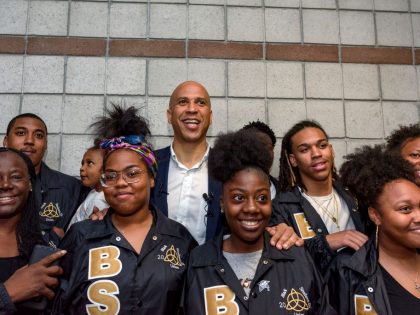 Democratic presidential candidate, Sen. Cory Booker, poses