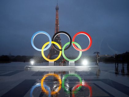 Paris City Hall Unveils Olympic Rings At Le Trocadero In Paris