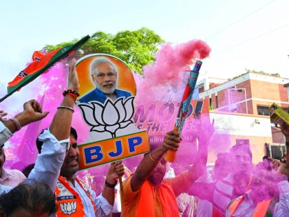 BJP Workers Celebrate As Party Heading Towards Victory In Haryana Election Results