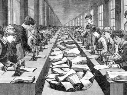 Assembly Line At Corset Factory