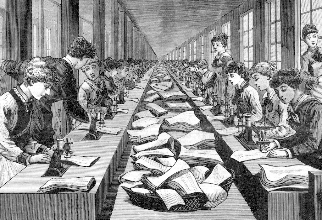 Assembly Line At Corset Factory