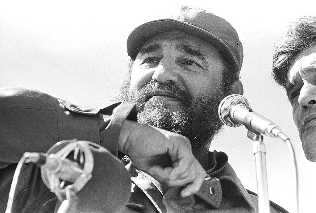 Fidel Castro Talking Into Mike