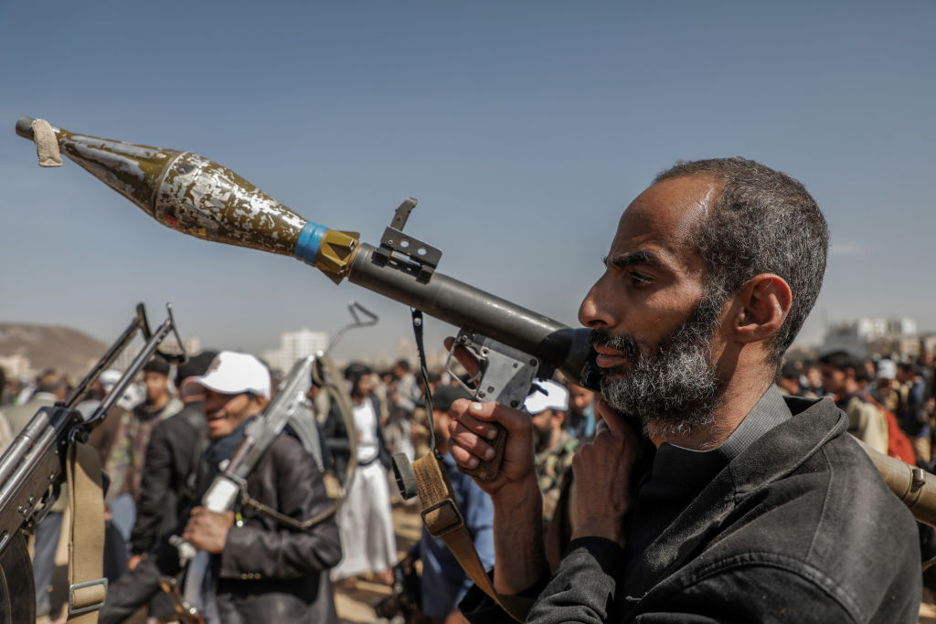 Houthis demonstrate against USA and Israel in Sanaa