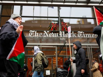 Pro-Palestinian Protestors March Outside New York Times Building