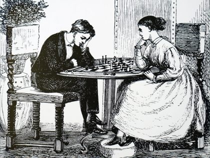 A friendly game of chess.