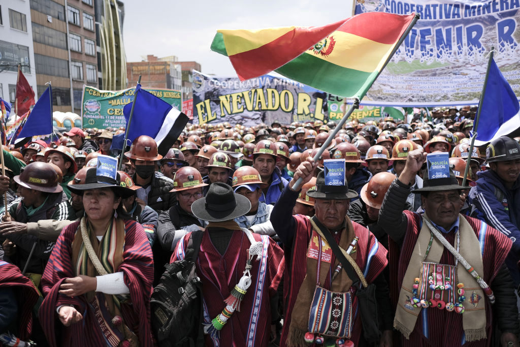 Bolivian President Luis Arce holds a rally in El Alto