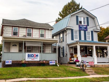 Neighboring houses in Northumberland, Pennsylvania display