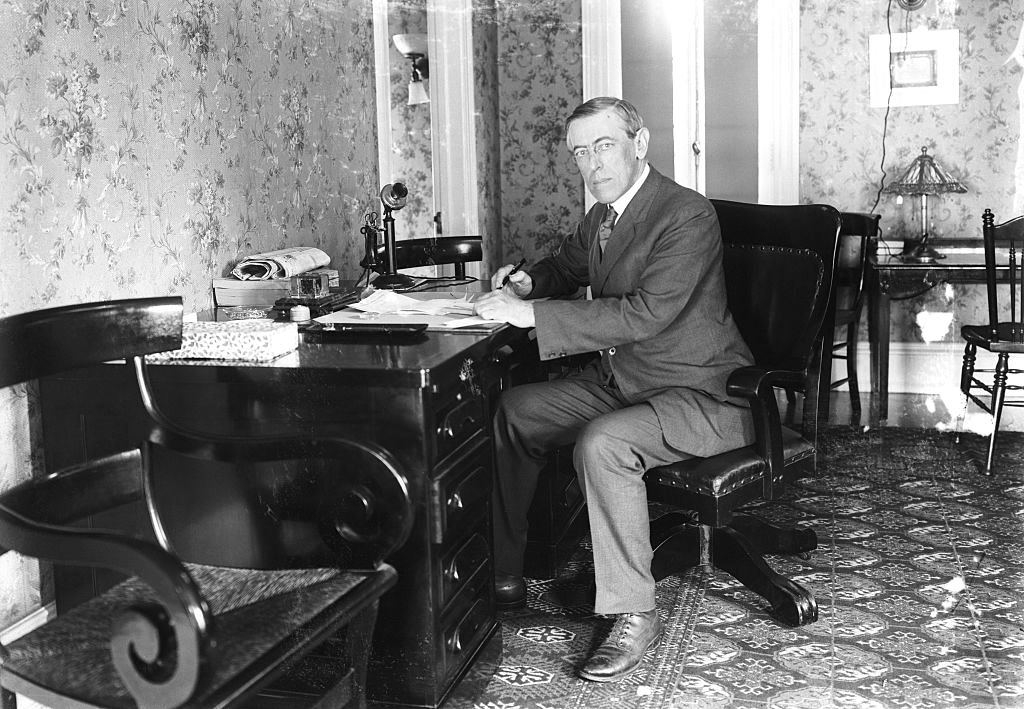 Woodrow Wilson Seated at Desk