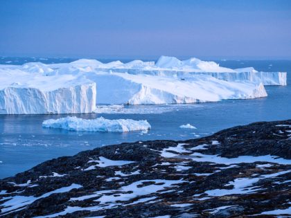 Icebergs affected by climate change in Greenland