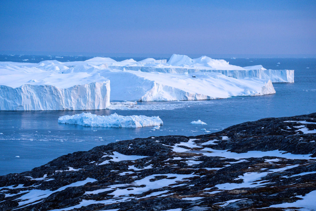 Icebergs affected by climate change in Greenland