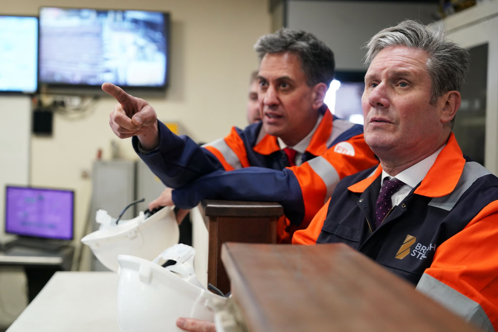 Keir Starmer And Ed Miliband Visit European Steel Manufacturer