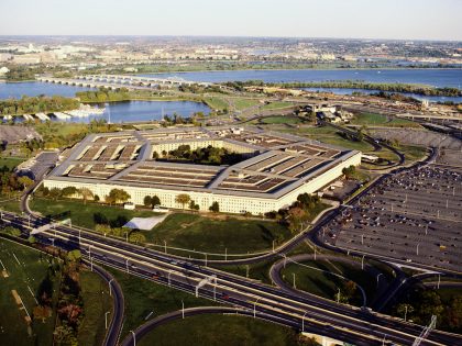 Aerial view of a military building, The Pentagon, Washington DC, USA