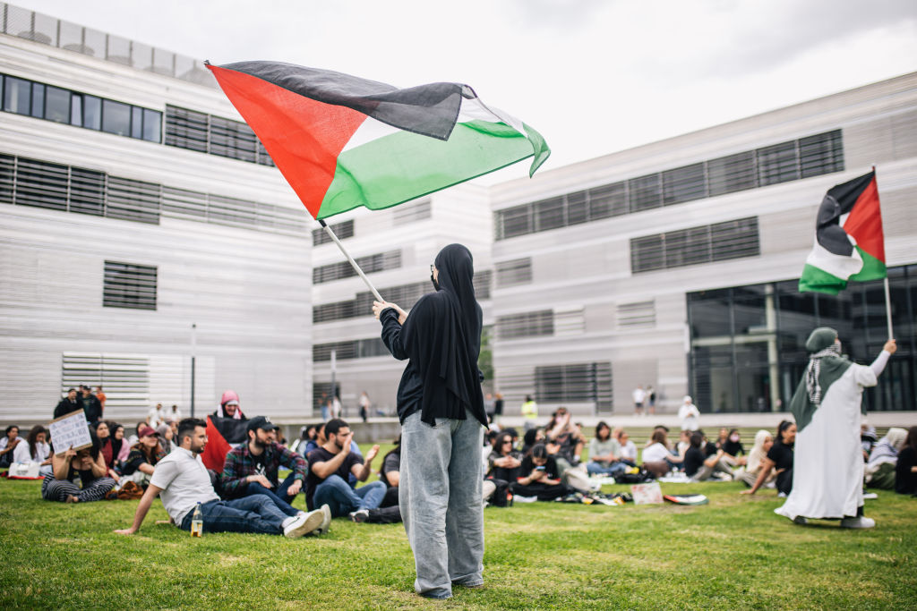 University students in Dusseldorf protest against Israel's attacks on Gaza