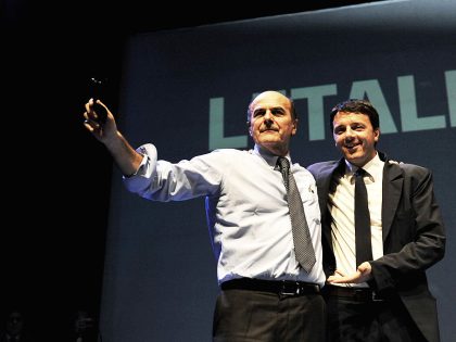 Pierluigi Bersani And Matteo Renzi Hold Political Rally In Florence