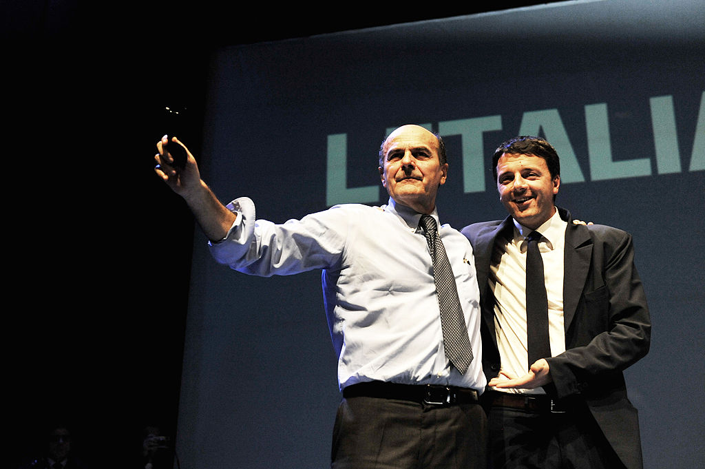 Pierluigi Bersani And Matteo Renzi Hold Political Rally In Florence