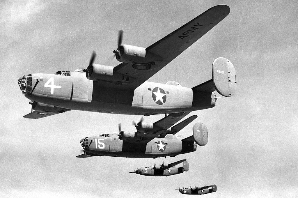 B-24 Bombers In Mid-Flight