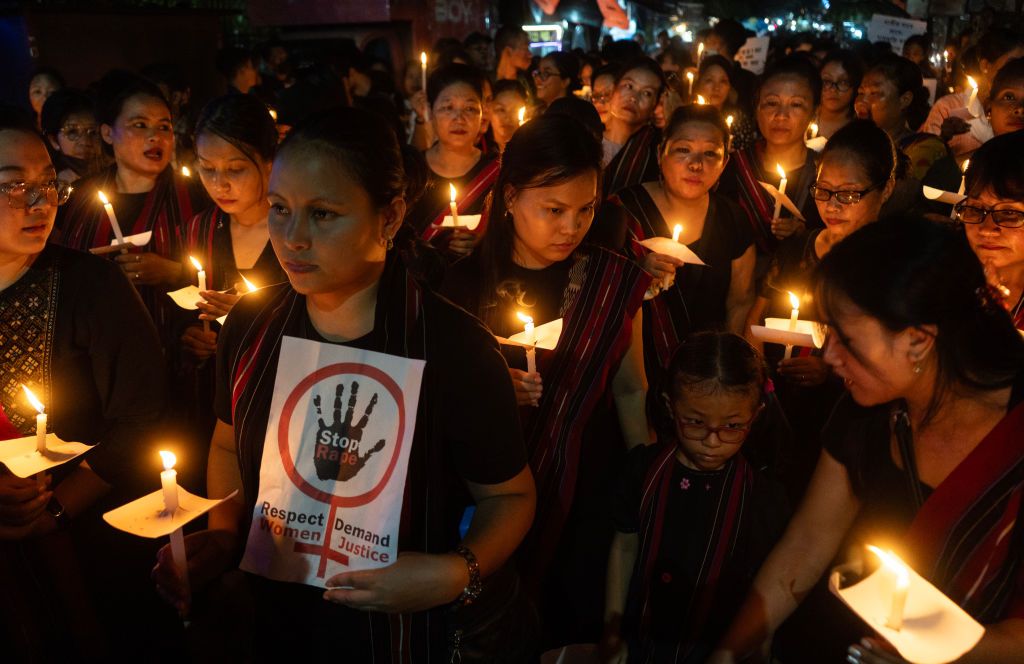 Protest In Assam Seeking End Of Violence In Manipur