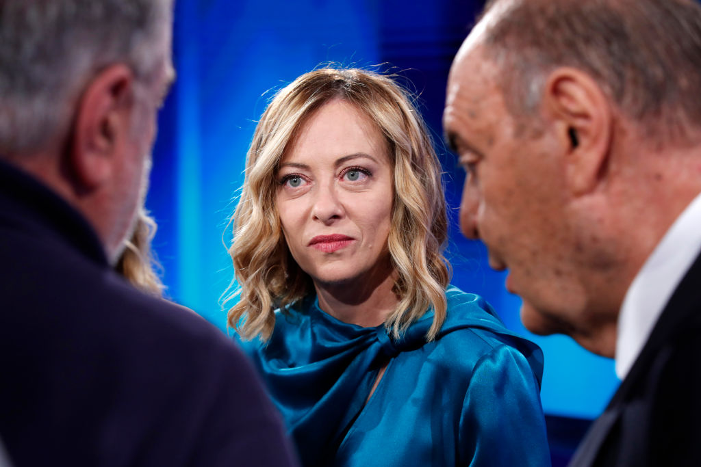 Premier Giorgia Meloni guest on television program Porta a Porta