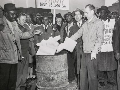 Men Burning Strike Letters