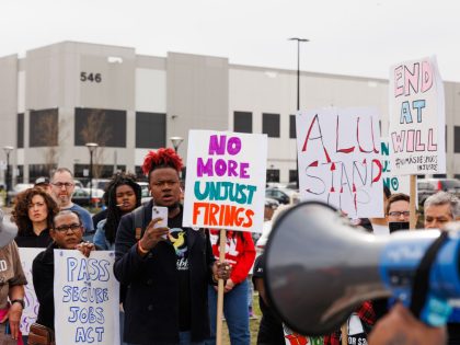 Demonstrators Attend Amazon Labor Union And Secure Jobs NYC Protest