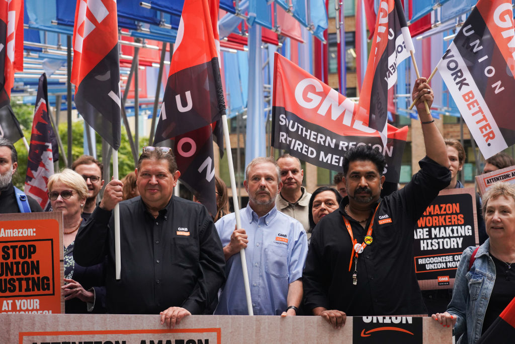 Union Rally Outside Amazon HQ In London