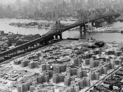 Queensbridge housing project seen here in the shadow of the