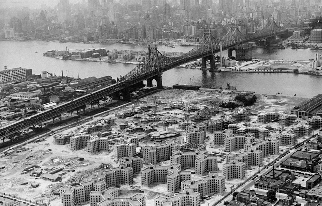 Queensbridge housing project seen here in the shadow of the